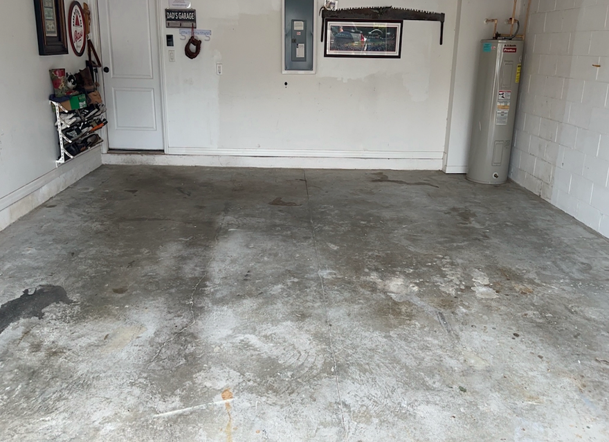 Garage floor before coating